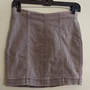 Free People Size 6 Dark Gray Panel Seam Mini Denim Skirt